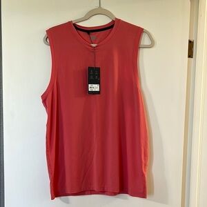 Pink Relaxed Sleeveless Muscle Tee